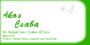 akos csaba business card